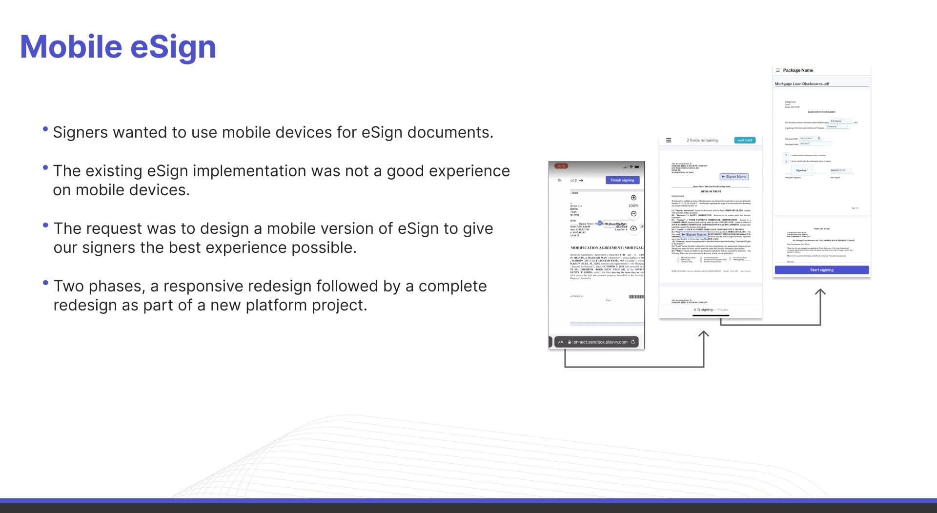 eVault interface after design alignment