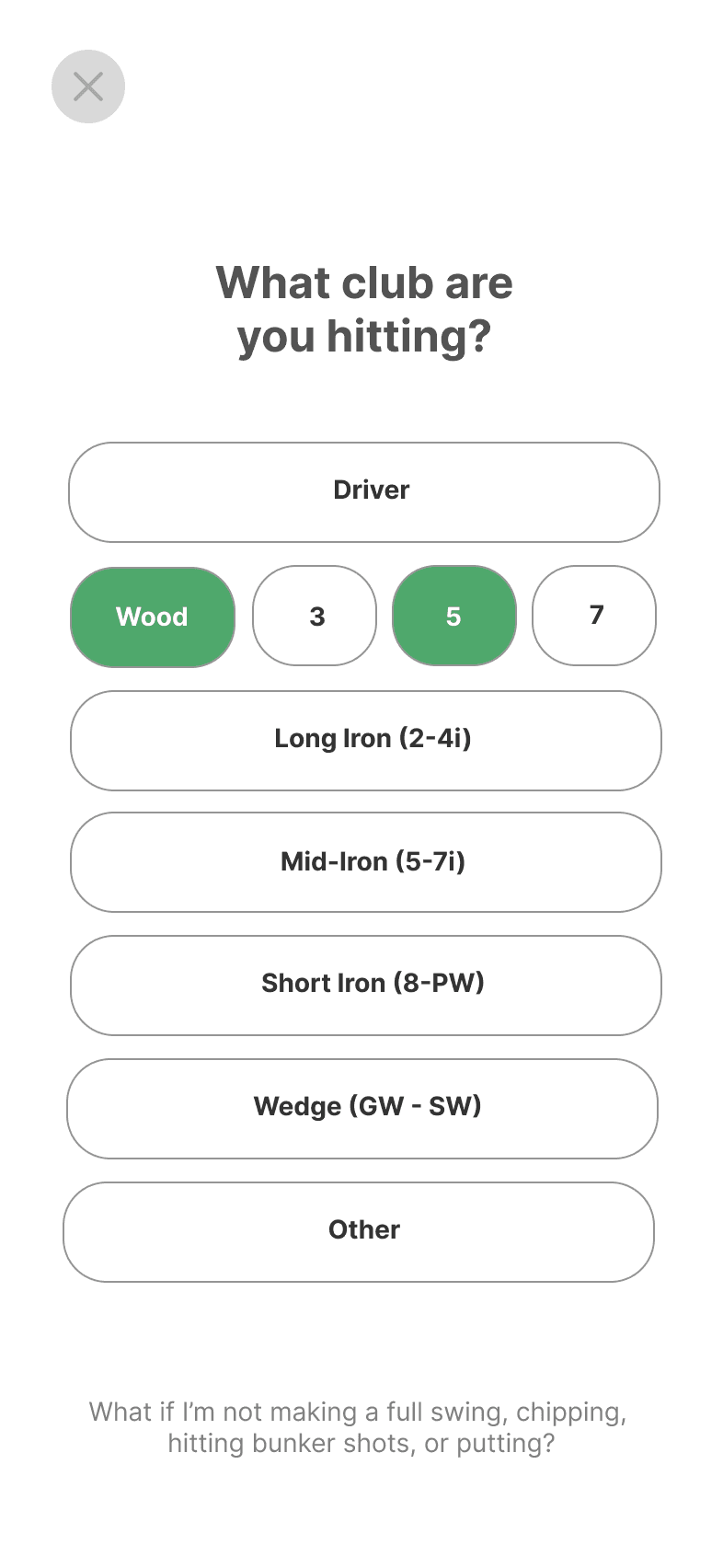 Greenside AI swing capture screen